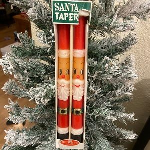 Vintage Santa Taper Candles Mid-Century